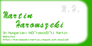 martin haromszeki business card